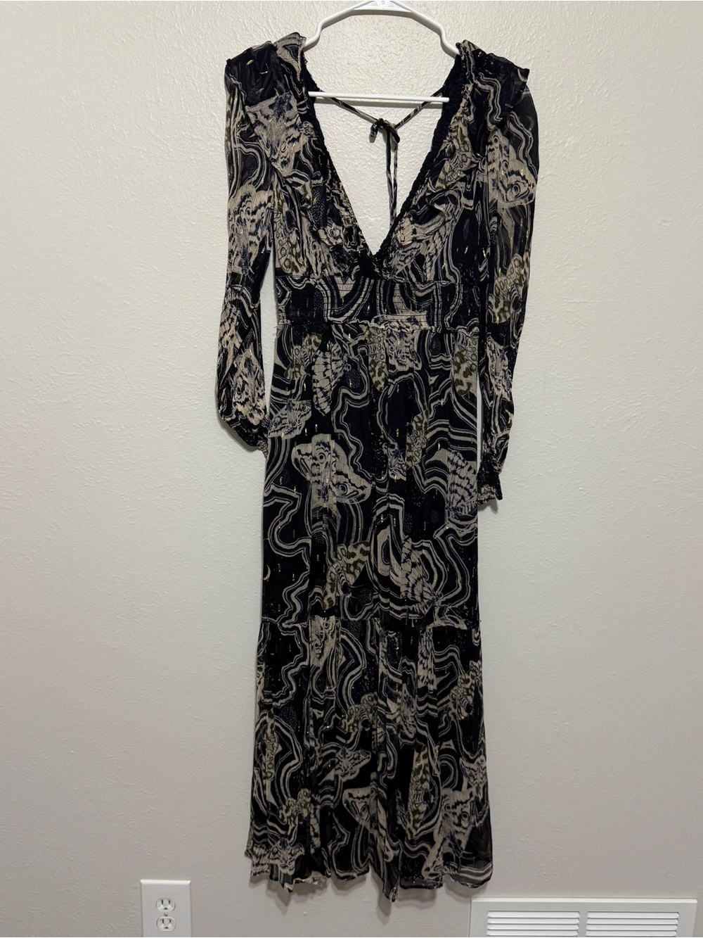 Anthropologie X Printer Johnson Long Sleeve Midi Dress Boho Date Night View 6